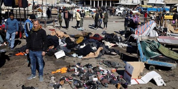 بغداد کے طیاران چوک دوہرے دھماکے سے ہل گیا، 32 شہید 110 زخمی