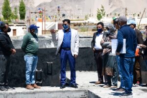 Sahu inspects under construction Sewage Treatment Plant, other Developmental works in Leh