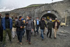 MP Ladakh visits works of Zojila Tunnel, SDH Drass, Meenamarg Screening Point