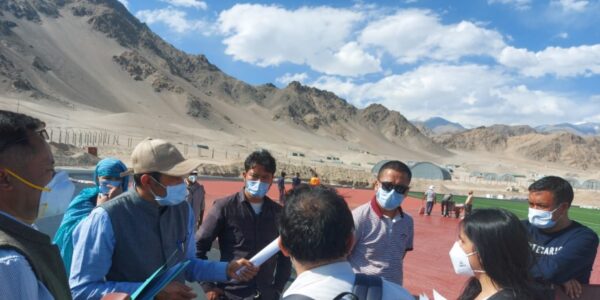 Secretary Sports inspects progress of works on sports stadiums in Leh
