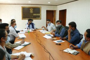 Chairman DDMA Leh reviews flash flood restoration works