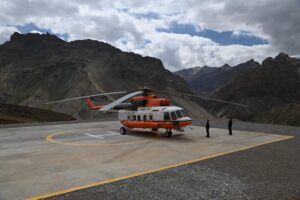 Successful trial landing of Pawan Hans MI- 172 helicopter conducted at Sapi
