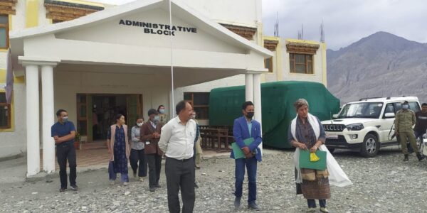 Secretary Angmo reviews infrastructure projects in Govt Degree College Nubra
