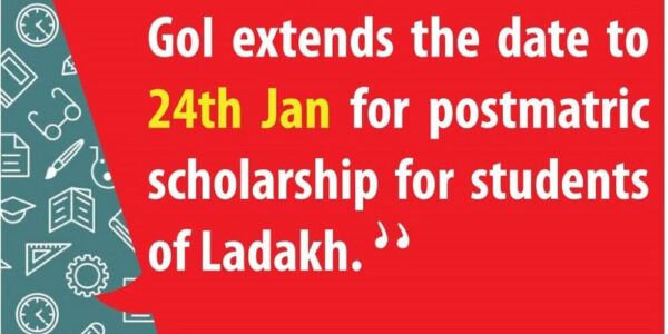 Post-Matric Scholarship dates extend for Students of Ladakh