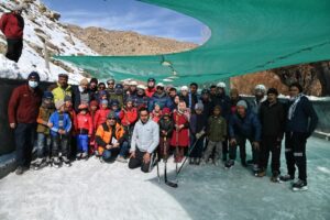 EC Tashi visits makeshift Ice Hockey Rink at Titichumik
