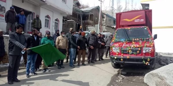CEC Feroz Khan flags off mail van for carriage of mails, parcels, posts