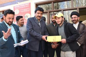 CEC Feroz Khan launches codling moth management program at Karkitchoo