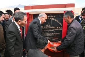 Chief Justice Pankaj Mithal lays foundation stone of District Court Complex Kargil
