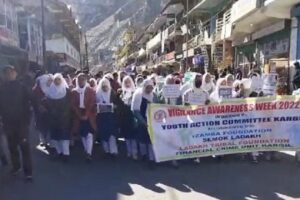 YAC march awareness rally in Kargil as part of Vigilance Awareness Week