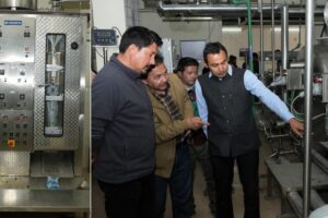 Ladakh Dairy Cooperative Federation’s milk pasteurisation plant inspected by Chairman and Secretary