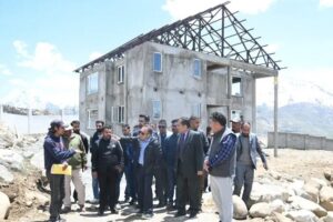 Justice Tashi Rabstan inspects ongoing construction work of New Munsiff Court Complex at Drass