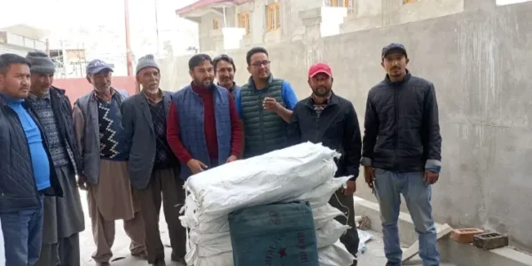 LAHDC Kargil Councilors distribute Tarpaulin Community Tent under Subsidy Component