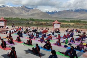National Institute of Sowa Rigpa Leh organises yoga event at Sindhu Ghat