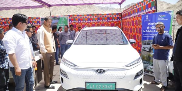 E-Car Demonstration, Test Drive organised for Taxi Union Leh