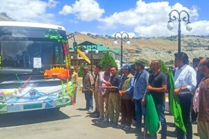 CEC, MP Ladakh flag off electric buses in Kargil