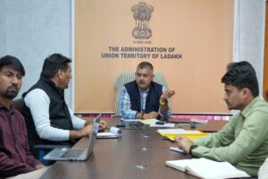Adm. Secy. Amit Sharma reviews the progress of the Ladakh State Wide Area Network