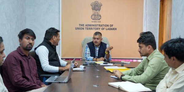 Adm. Secy. Amit Sharma reviews the progress of the Ladakh State Wide Area Network