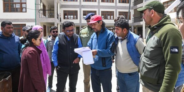 DC/DEO inspects model and critical polling stations around Kargil town